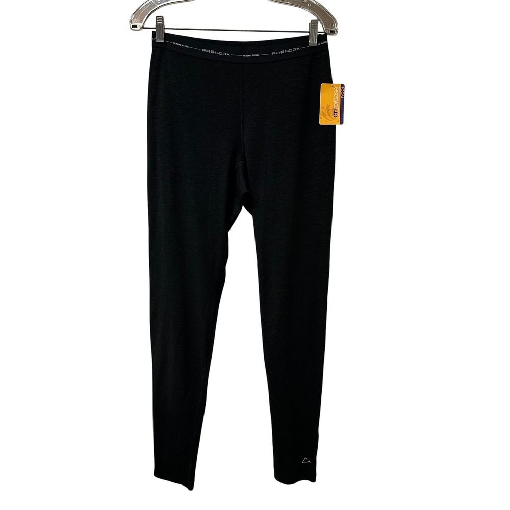 Paradox Mens Merino Blend Base Layer Pants Black Drirelease Wool Leggings M